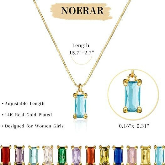 Gold Birthstones Necklace Women's Fashion