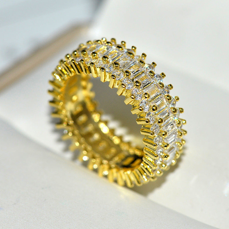 Gold Encrusted Zircon Ring Ornament