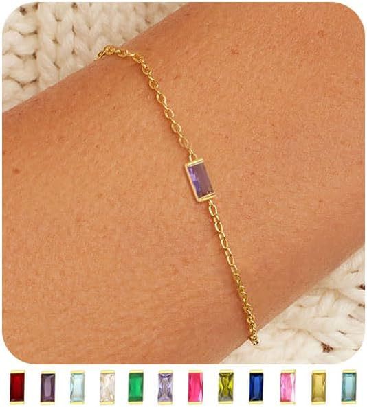 Gold Birthstones Necklace Women's Fashion