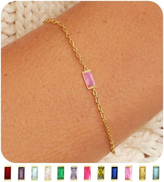 Gold Birthstones Necklace Women's Fashion