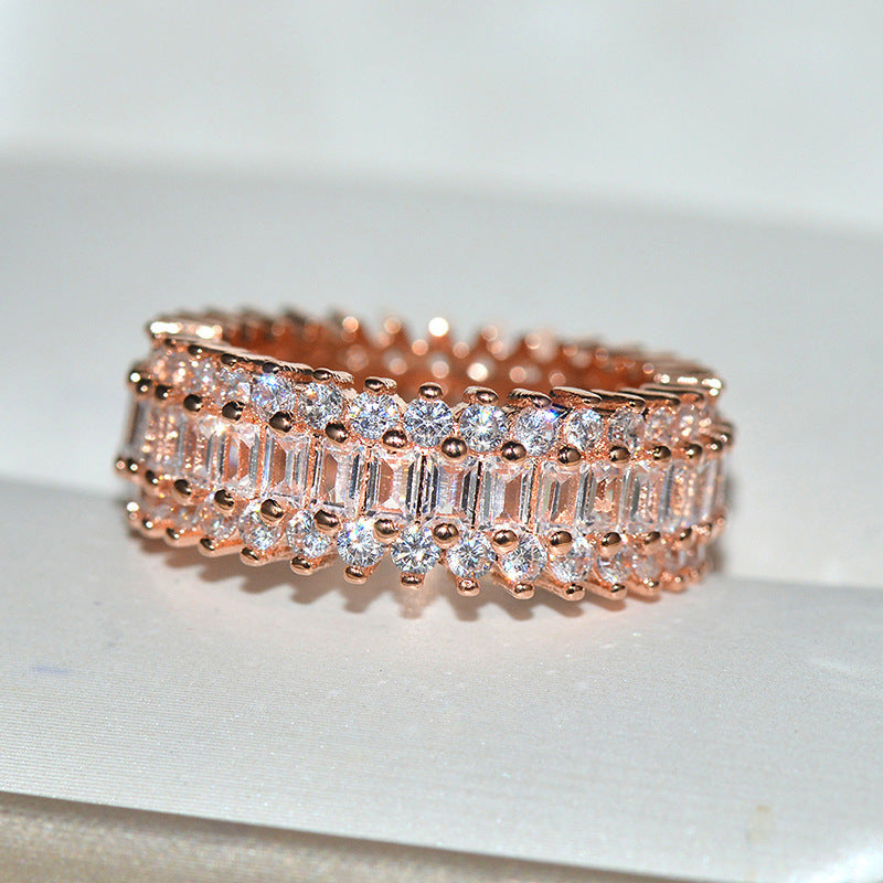 Gold Encrusted Zircon Ring Ornament